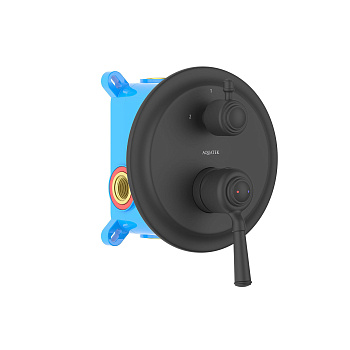 Смеситель для ванны Aquatek КЛАССИК AQ1546MB встраиваемый в стену черный матовый без термостата