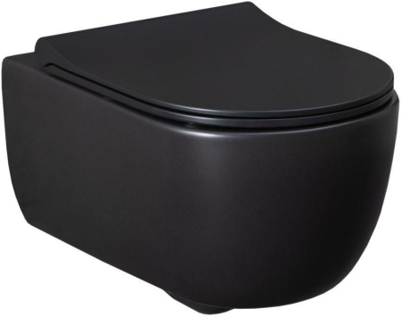 Чаша унитаза подвесная Allen Brau Priority 4.31001.31 цвет черный матовый без сиденья безободковая каскадный смыв