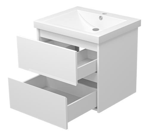 Тумба под раковину Misty Алиса Э-Али01058-011П2Я 60х50 подвесная цвет белый - фото 4