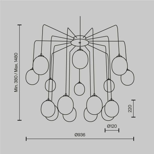 Светильник подвесной Maytoni Branch Modern MOD176PL-16G - фото 3