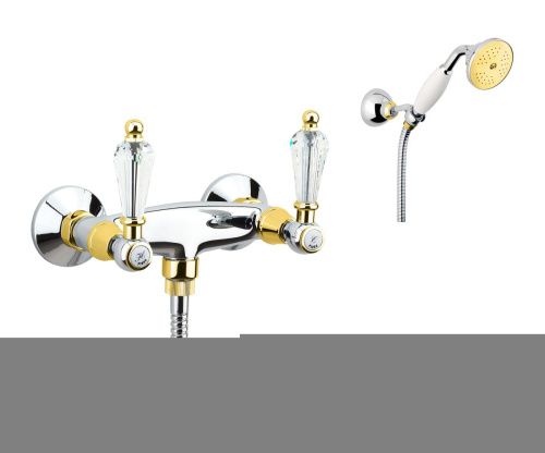 Смеситель для ванны и душа Fiore 08CO0602 настенный хром/золото - фото 2