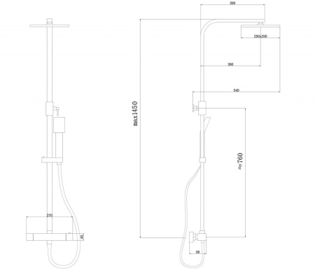 Душевая стойка ABBER AF8260WL настенная цвет белый матовый