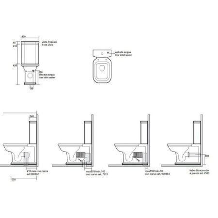 Бачок для унитаза Kerasan Waldorf 417901