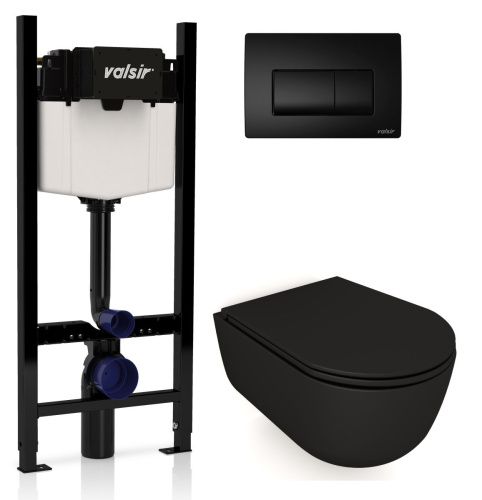 Комплект унитаз с инсталляцией и клавишей смыва Valsir KIT VSBM 7334NEMT Slim P1