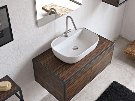 Раковина из санфаянса Scarabeo Glam 1802 56х38 накладная цвет белый