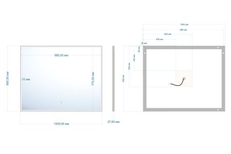 Зеркало с подсветкой Abber AG6108SXL-1.0 100х80