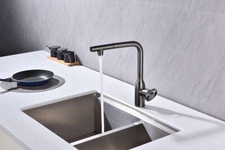 Смеситель для кухни Paulmark URBAN Ur213104-GM на мойку серый