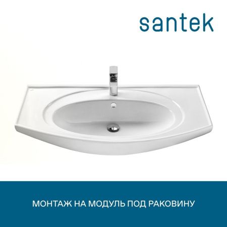Раковина из сантехнического фарфора Santek Энигма WH207777 100х50 накладная цвет белый