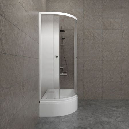 Душевой уголок Тритон Коралл Щ0000068952 120х80 стекло с рисунком профиль белый с поддоном