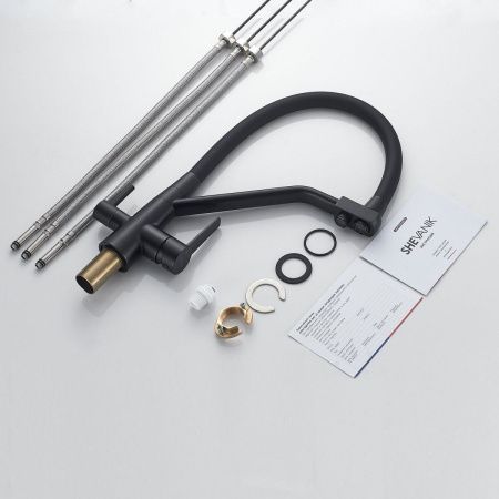 Смеситель для кухни Shevanik S968H на мойку черный