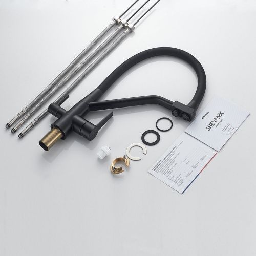 Смеситель для кухни Shevanik S968H на мойку черный - фото 4