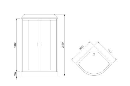 Душевая кабина Royal Bath НК RB100HK4-MM 100х100 четверть круга с крышей ориентация универсальная