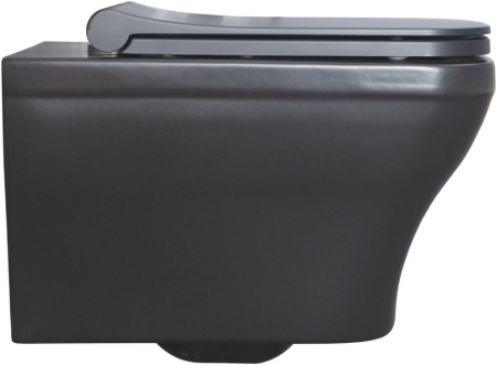 Чаша унитаза подвесная Allen Brau Infinity 4.21011.31 цвет черный матовый без сиденья безободковая каскадный смыв
