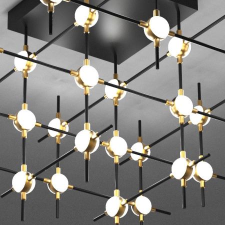 Светильник потолочный Delight Collection Molecular (Молецулар) MX18001067-36A black/gold
