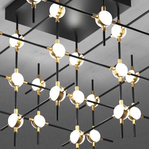 Светильник потолочный Delight Collection Molecular (Молецулар) MX18001067-36A black/gold - фото 3