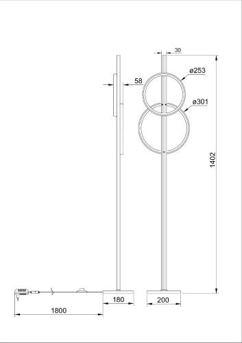 Торшер Arte Lamp Fluido (Флуидо) A3913PN-24BK - фото 3