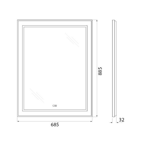 Зеркало BelBagno Kraft SPC-KRAFT-685-885-TCH-WARM-NERO 68,5х88,5 - фото 5