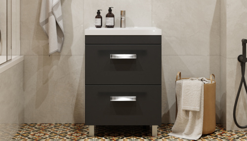 Тумба под раковину Velvex ORLANDO tnORL.60-232 60х45х80 напольная цвет серый - фото 2