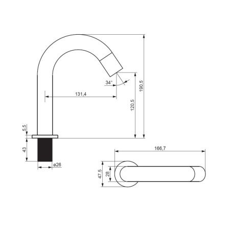 Смеситель Damixa Scandinavian Pure 360290300 на раковину черный