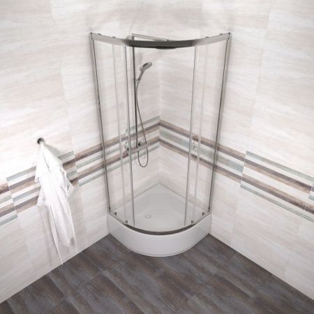 Душевой уголок Тритон Ультра Щ0000072617 80х80 стекло прозрачное профиль белый с поддоном