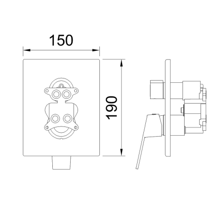Смеситель Clever PANAM EVO XTREME 62228 встраиваемый хром