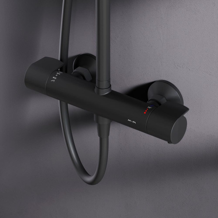 Душевая стойка Am.Pm X-Joy F0785A422 настенная цвет черный с термостатом