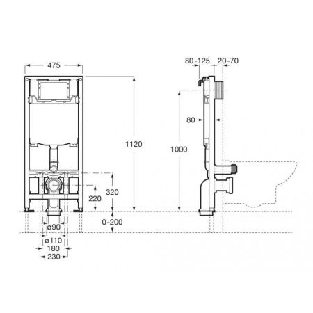 Инсталляция для унитаза Roca  Duplo WC One 890070020
