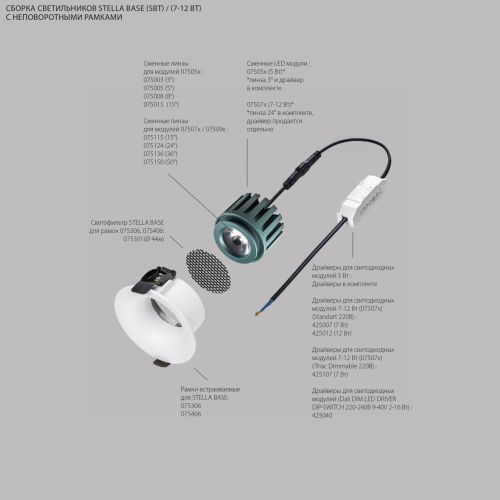 Модуль светодиодный 5W 4000K Lightstar Stella Base (Стелла Басе) 75054 - фото 5