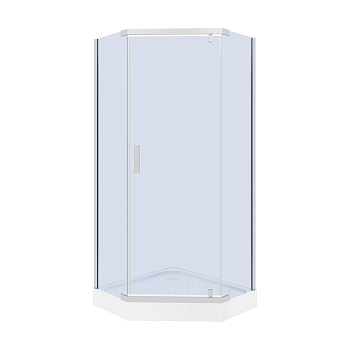 Душевой уголок Parly ZPE911 90х90 стекло тонированное профиль хром глянцевый с поддоном