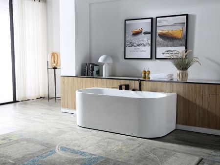 Ванна акриловая Abber AB9310 170х80 пристенная овальная с каркасом