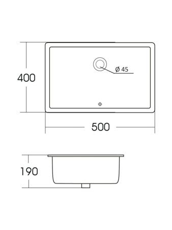 Раковина из сантехнического фарфора Orange B02-500W 50х40 встраиваемая цвет белый