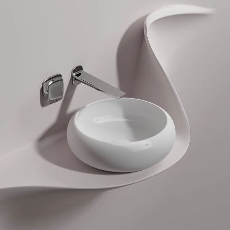 Раковина из сантехнического фарфора Ceramica Nova ELEMENT CN6050MW 40х40 накладная цвет белый без отверстий под смеситель