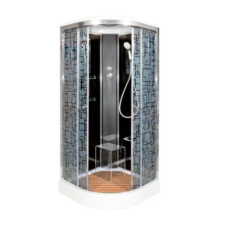 Душевая кабина AvaCan BM1590BLACK 90х90 четверть круга с крышей ориентация универсальная