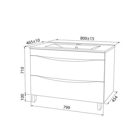 Тумба с раковиной Iddis Cloud CLO80WFi95K 80х50 напольная цвет белый