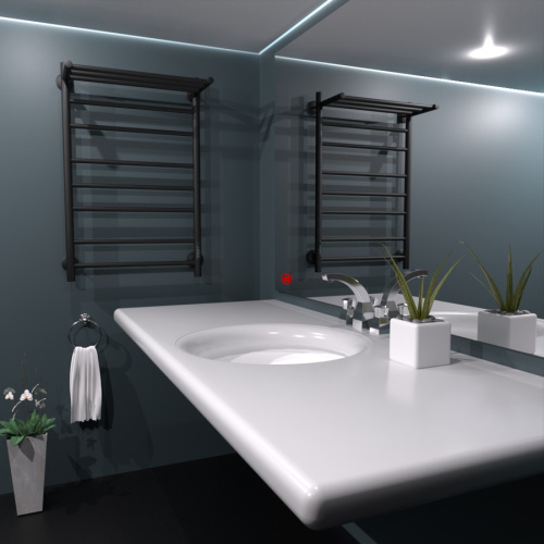 Полотенцесушитель Маргроид Вид 10 10-8050-1051-9005R 53х80 электрический черный матовый - фото 4