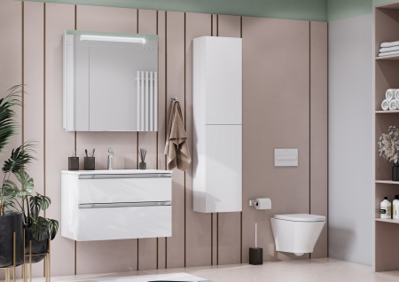 Зеркало-шкаф Roca Victoria Nord ZRU9000033 80х14х81 подвесной цвет белый глянцевый Зеркало-шкаф Roca Victoria Nord ZRU9000033 80х14х81 подвесной цвет белый глянцевый