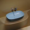 Раковина из сантехнического фарфора Ceramica Nova ELEMENT CN6049ML 60х40 накладная цвет синий без отверстий под смеситель