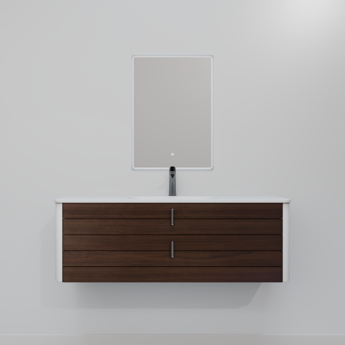 Тумба с раковиной зеркалом и смесителем ArtDecco Gabriella (Габриелла) AGB12W24S1MF 120x45x40 подвесная цвет черный орех - фото 4