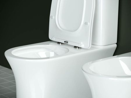 Унитаз напольный с бачком Ceramica Nova STAR CN1904 белый с сиденьем микролифт безободковый душевой смыв