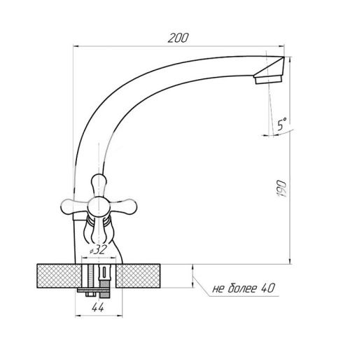Смеситель для кухни Сантаком 4408 на мойку хром - фото 3
