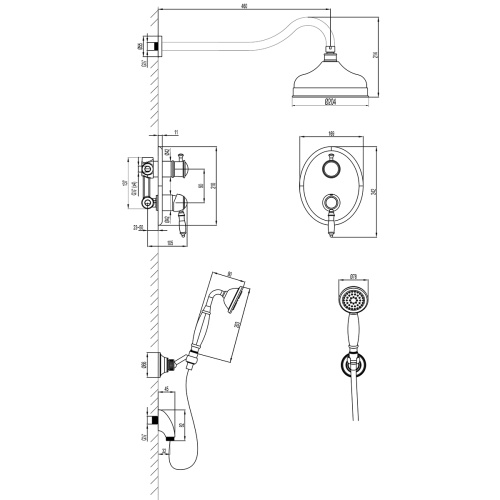 Душевая система LeMark Villa LM4829C встраиваемая в стену - фото 2