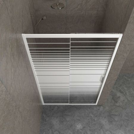 Душевая дверь Тритон Слайд Щ0000064612 100х185 стекло с рисунком профиль белый