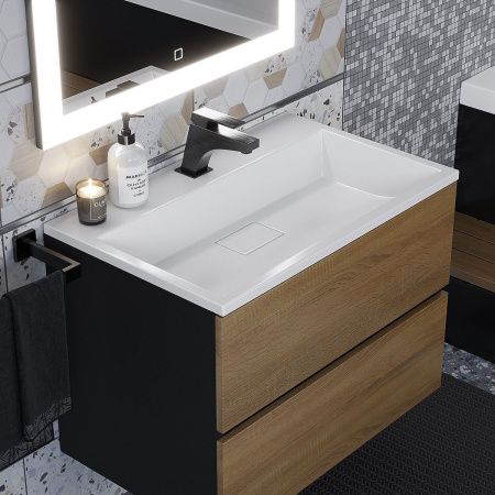 Тумба с раковиной Uperwood Barsa 293020547 70х50 цвет коричневый/черный