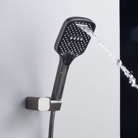 Душевая система Shevanik S4035T встраиваемая в стену цвет оружейная сталь