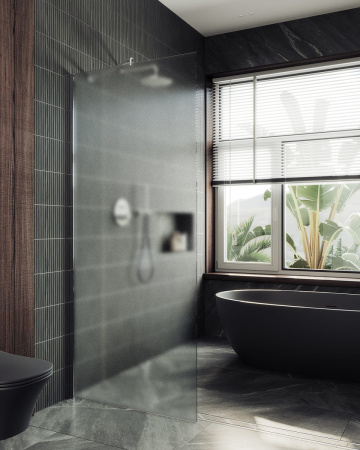 Душевая перегородка Maybah Glass MGD-690-1ш 89х195 стекло тонированное профиль белый