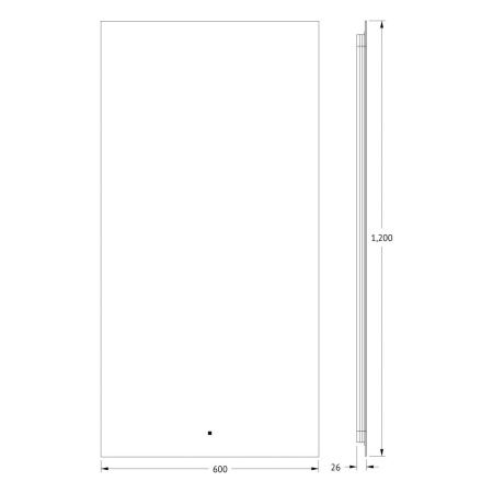 Зеркало с подсветкой Defesto GLOW DF 2508R 60х120 подвесное