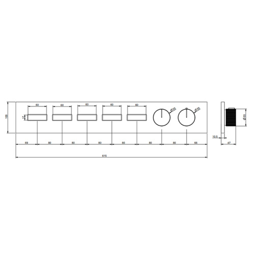 Смеситель для душа Gessi Hi-Fi 63018#031 встраиваемый в стену хром с термостатом (внешняя часть) - фото 2