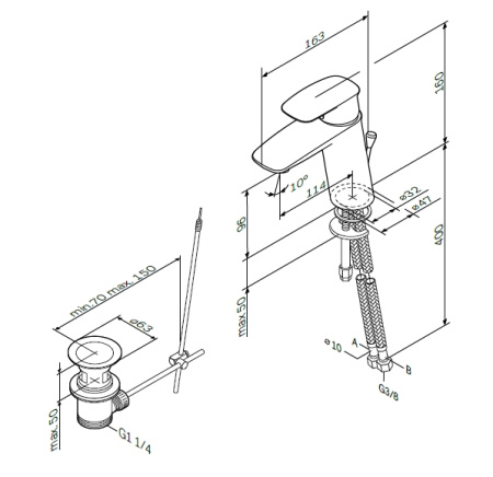 Смеситель Am.Pm Spirit V2.1 F71A82100 на раковину хром