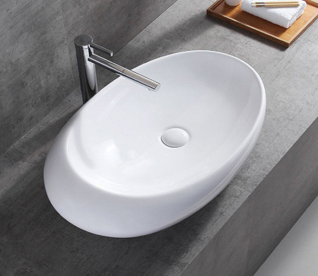 Раковина из санфаянса CeramaLux 7807 70х45 накладная цвет белый