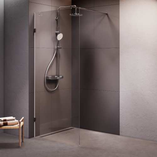 Душевая перегородка Am.Pm X-Joy W94WI-90-F1-MTE 90х195 стекло прозрачное профиль хром глянцевый